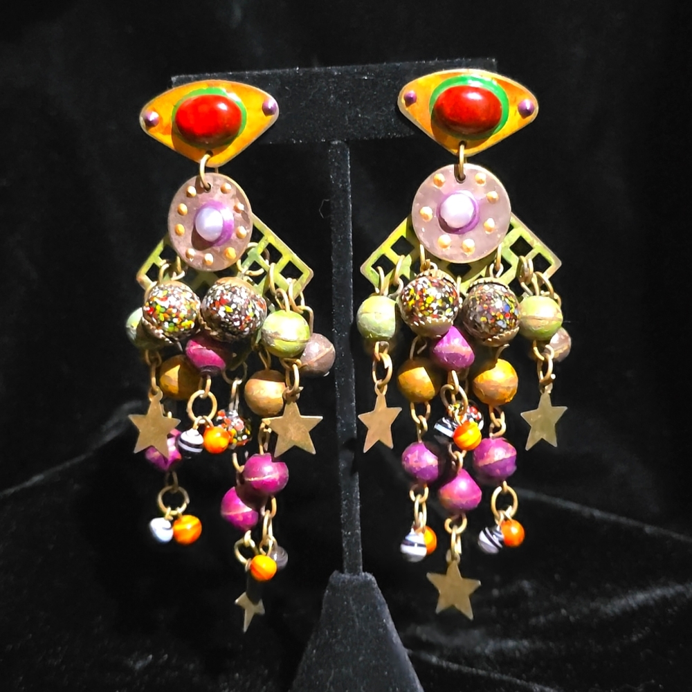 Very Large Colorful Earrings
